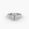 18K White Gold Thin Channel Set Round Shaped Diamond Engagement Ring
