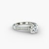 18K White Gold Thin Channel Set Round Shaped Diamond Engagement Ring