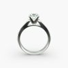 18K White Gold Thin Channel Set Round Shaped Diamond Engagement Ring