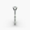 18K White Gold Thin Channel Set Round Shaped Diamond Engagement Ring