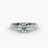 18K White Gold Thin Channel Set Round Shaped Diamond Engagement Ring
