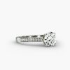 18K White Gold Thin Channel Set Round Shaped Diamond Engagement Ring