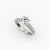18K White Gold Thin Channel Set Round Shaped Diamond Engagement Ring