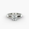 18K White Gold Flat Edged Diamond Solitaire Engagement Ring