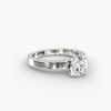 18K White Gold Flat Edged Diamond Solitaire Engagement Ring
