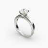 18K White Gold Flat Edged Diamond Solitaire Engagement Ring