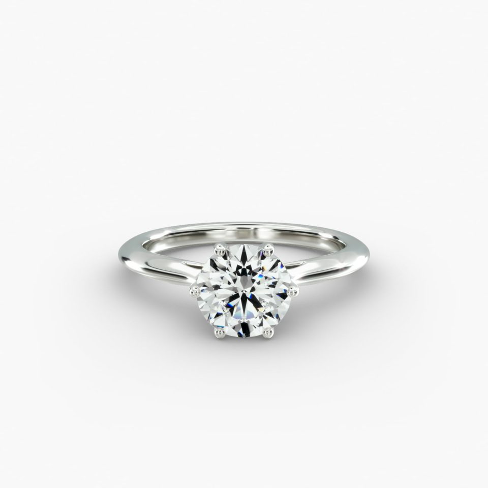 IGI Lab-Grown 1.84 Carat D-VS2 Ideal Cut Round Diamond Intricate Basket Knife Edge Engagement Ring