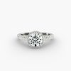 14K White Gold Petite Diamond Halo Engagement Ring