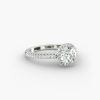 14K White Gold Petite Diamond Halo Engagement Ring