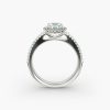 14K White Gold Petite Diamond Halo Engagement Ring