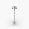14K White Gold Petite Diamond Halo Engagement Ring