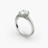 14K White Gold Petite Diamond Halo Engagement Ring