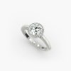 14K White Gold Petite Diamond Halo Engagement Ring