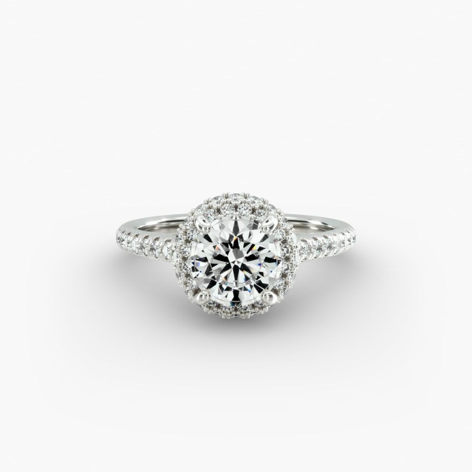 IGI Lab-Grown 1.58 Carat E-VS1 Ideal Cut Oval Diamond Falling Edge Pavé Diamond Engagement Ring