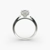 14K White Gold Petite Flower Solitaire Engagement Ring