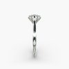 14K White Gold Petite Flower Solitaire Engagement Ring