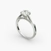 14K White Gold Petite Flower Solitaire Engagement Ring