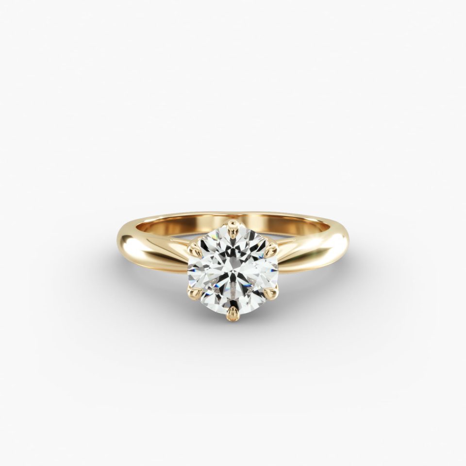 IGI Lab-Grown 1.30 Carat E-VS1 Ideal Cut Round Diamond Modern Tulip Diamond Engagement Ring
