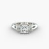 14K Rose Gold Princess Trio Diamond Engagement Ring