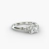 14K Rose Gold Princess Trio Diamond Engagement Ring