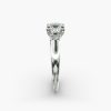 14K Rose Gold Princess Trio Diamond Engagement Ring