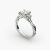 14K Rose Gold Princess Trio Diamond Engagement Ring