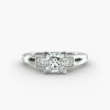 14K Rose Gold Princess Trio Diamond Engagement Ring