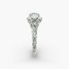 14K Rose Gold Diamond Filigree Engagement Ring