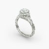 14K Rose Gold Diamond Filigree Engagement Ring