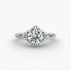 14K Rose Gold Diamond Filigree Engagement Ring