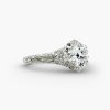 14K Rose Gold Diamond Filigree Engagement Ring