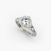 14K Rose Gold Diamond Filigree Engagement Ring