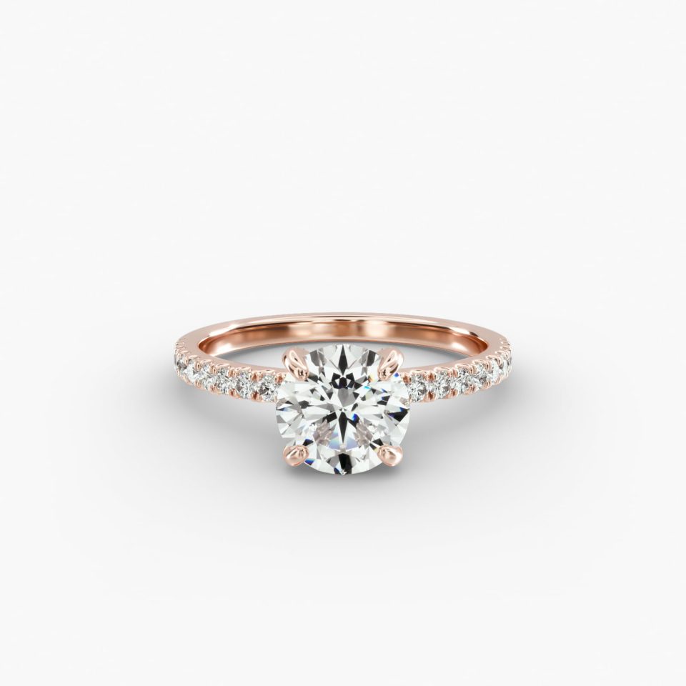 IGI Lab-Grown 1.34 Carat D-VS1 Ideal Cut Oval Diamond Petite Pavé Crown Diamond Engagement Ring
