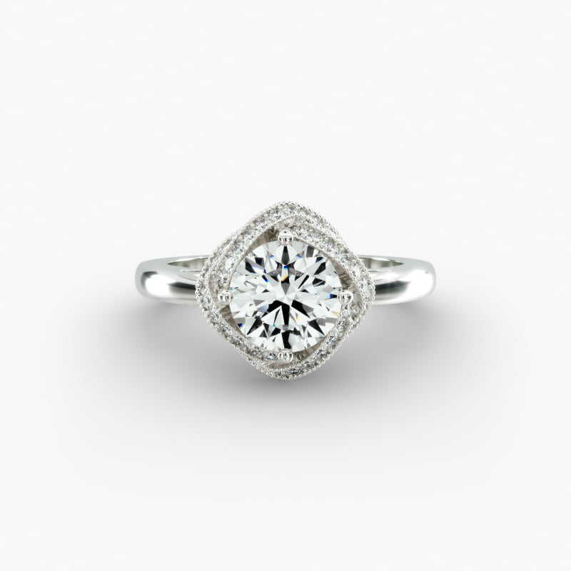 Infinity Milgrain Halo Engagement Ring