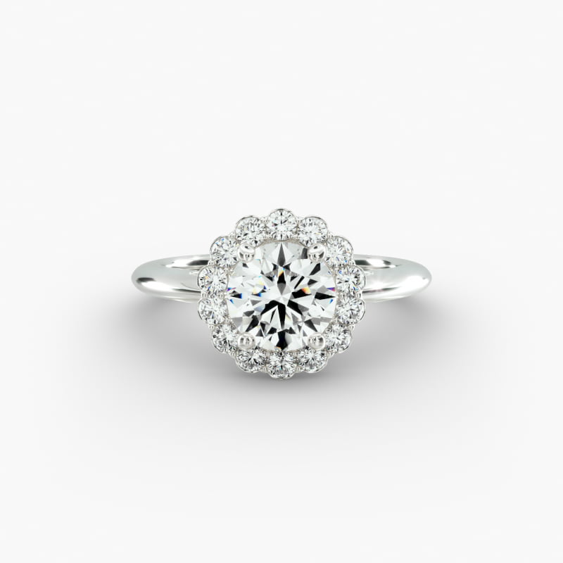 Floral Halo Engagement Ring