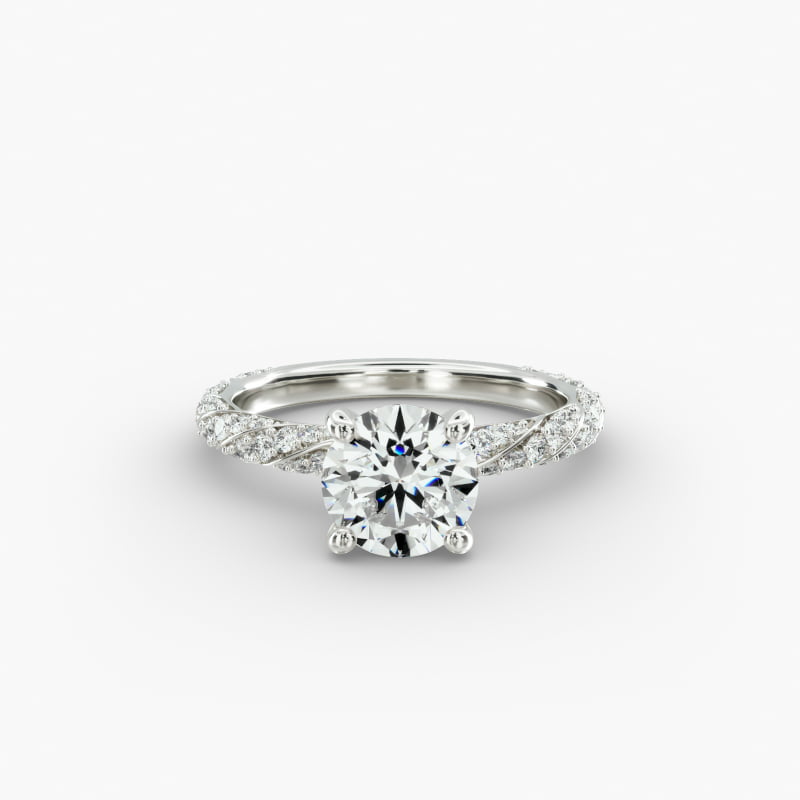 Twisted Pavé Engagement Ring