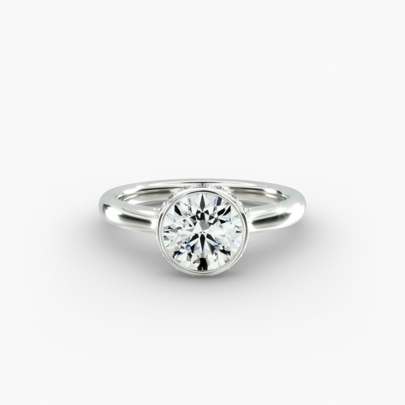Pavé Crown Bezel Engagement Ring