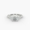 14K Rose Gold East West Petite Pavé Engagement Ring (Flush Fit )