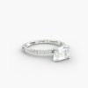 14K Rose Gold East West Petite Pavé Engagement Ring (Flush Fit )