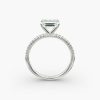 14K Rose Gold East West Petite Pavé Engagement Ring (Flush Fit )