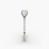 14K Rose Gold East West Petite Pavé Engagement Ring (Flush Fit )