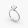 14K Rose Gold East West Petite Pavé Engagement Ring (Flush Fit )