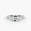 14K Rose Gold East West Petite Pavé Engagement Ring (Flush Fit )