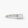 14K Rose Gold East West Petite Pavé Engagement Ring (Flush Fit )