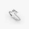 14K Rose Gold East West Petite Pavé Engagement Ring (Flush Fit )