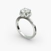 14K Rose Gold Classic Twisted Pavé Halo Engagement Ring