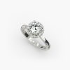14K Rose Gold Classic Twisted Pavé Halo Engagement Ring