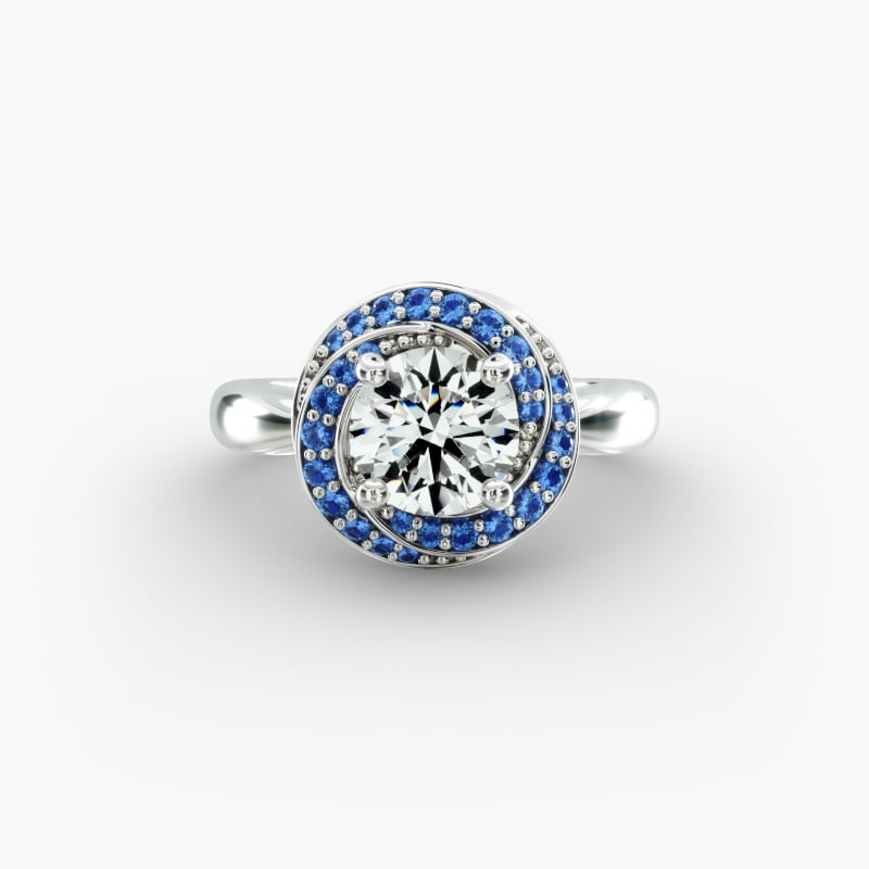 14K White Gold Enchanted Swirl Engagement Ring
