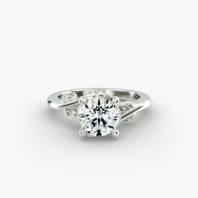 14K Rose Gold Entangled Vines Engagement Ring