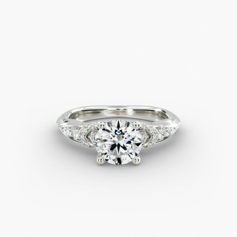 14K Rose Gold Graduated Pavé Engagement Ring